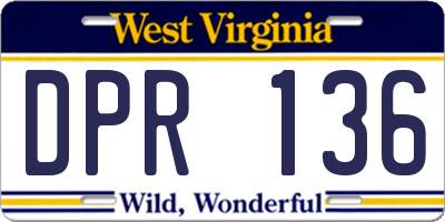 WV license plate DPR136