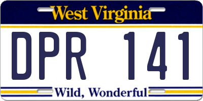WV license plate DPR141