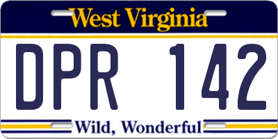 WV license plate DPR142