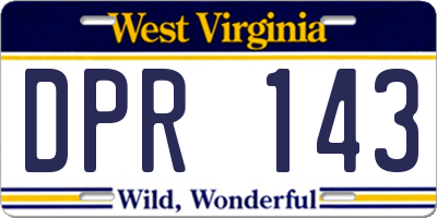 WV license plate DPR143