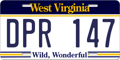 WV license plate DPR147