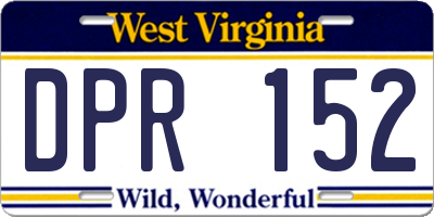 WV license plate DPR152