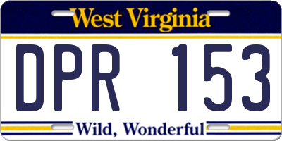 WV license plate DPR153