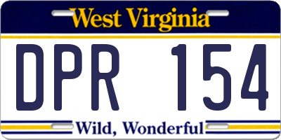 WV license plate DPR154