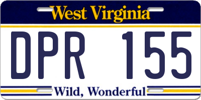 WV license plate DPR155