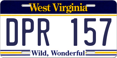 WV license plate DPR157