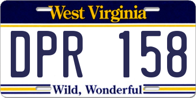 WV license plate DPR158