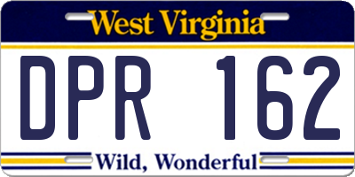 WV license plate DPR162