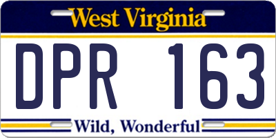 WV license plate DPR163