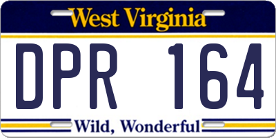 WV license plate DPR164