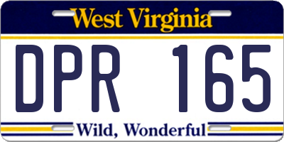 WV license plate DPR165