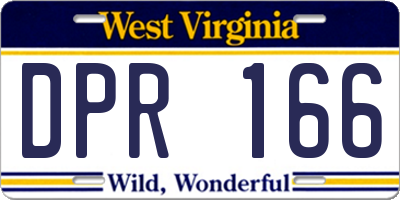 WV license plate DPR166
