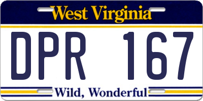 WV license plate DPR167