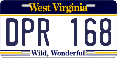 WV license plate DPR168