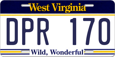 WV license plate DPR170