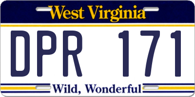 WV license plate DPR171