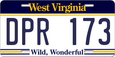 WV license plate DPR173
