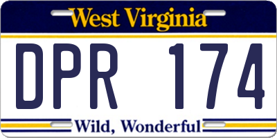 WV license plate DPR174