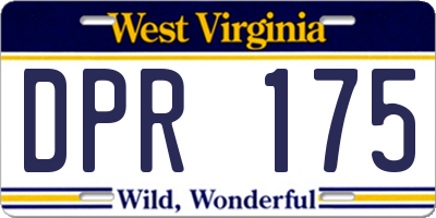 WV license plate DPR175