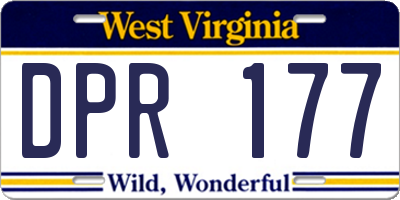 WV license plate DPR177