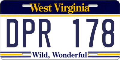 WV license plate DPR178