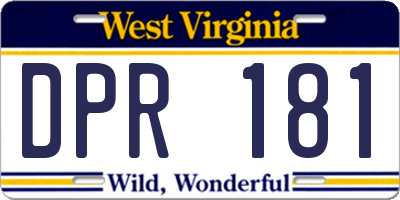 WV license plate DPR181