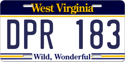 WV license plate DPR183