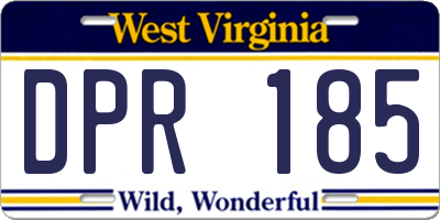 WV license plate DPR185