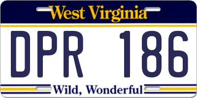 WV license plate DPR186