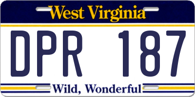 WV license plate DPR187