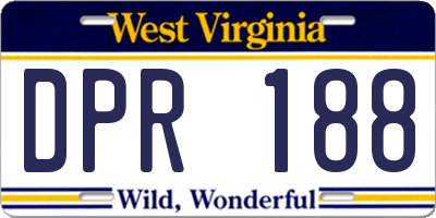 WV license plate DPR188
