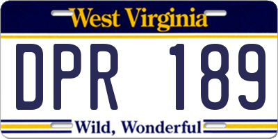 WV license plate DPR189