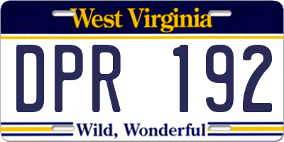 WV license plate DPR192