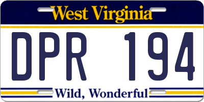 WV license plate DPR194