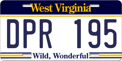 WV license plate DPR195