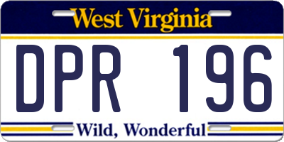WV license plate DPR196