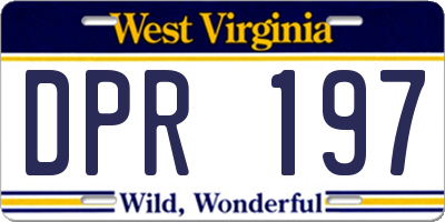 WV license plate DPR197