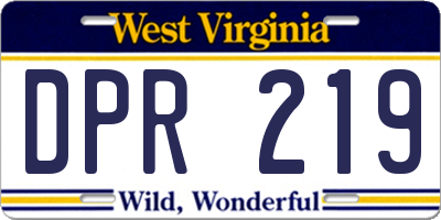 WV license plate DPR219