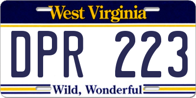 WV license plate DPR223