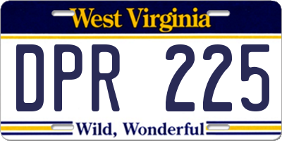 WV license plate DPR225