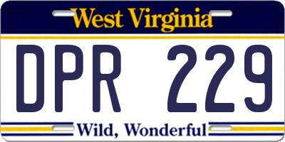 WV license plate DPR229