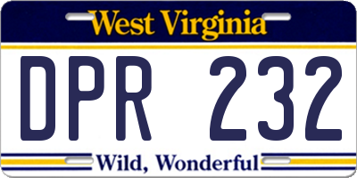 WV license plate DPR232