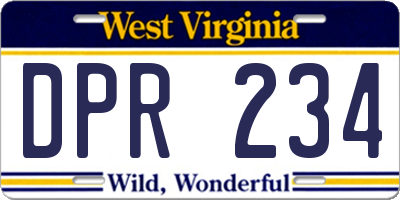 WV license plate DPR234
