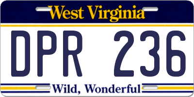 WV license plate DPR236