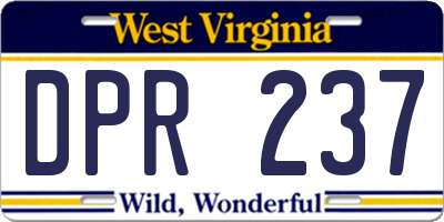 WV license plate DPR237