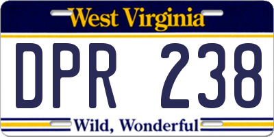 WV license plate DPR238