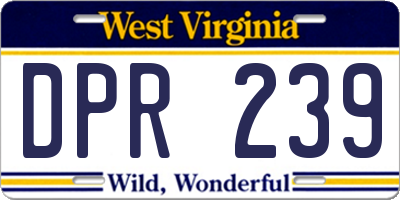 WV license plate DPR239