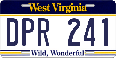WV license plate DPR241