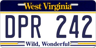 WV license plate DPR242