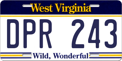 WV license plate DPR243